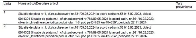 dublare denumire articol